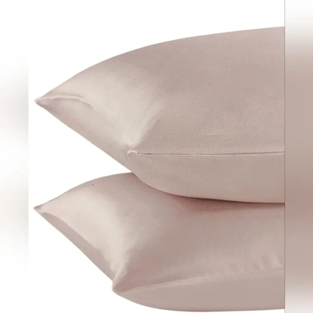 2 Pc Beautyrest STANDARD Satin Pillowcases Pastel MAUVE Silky Therapy Hair Skin